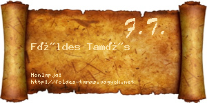 Földes Tamás névjegykártya
